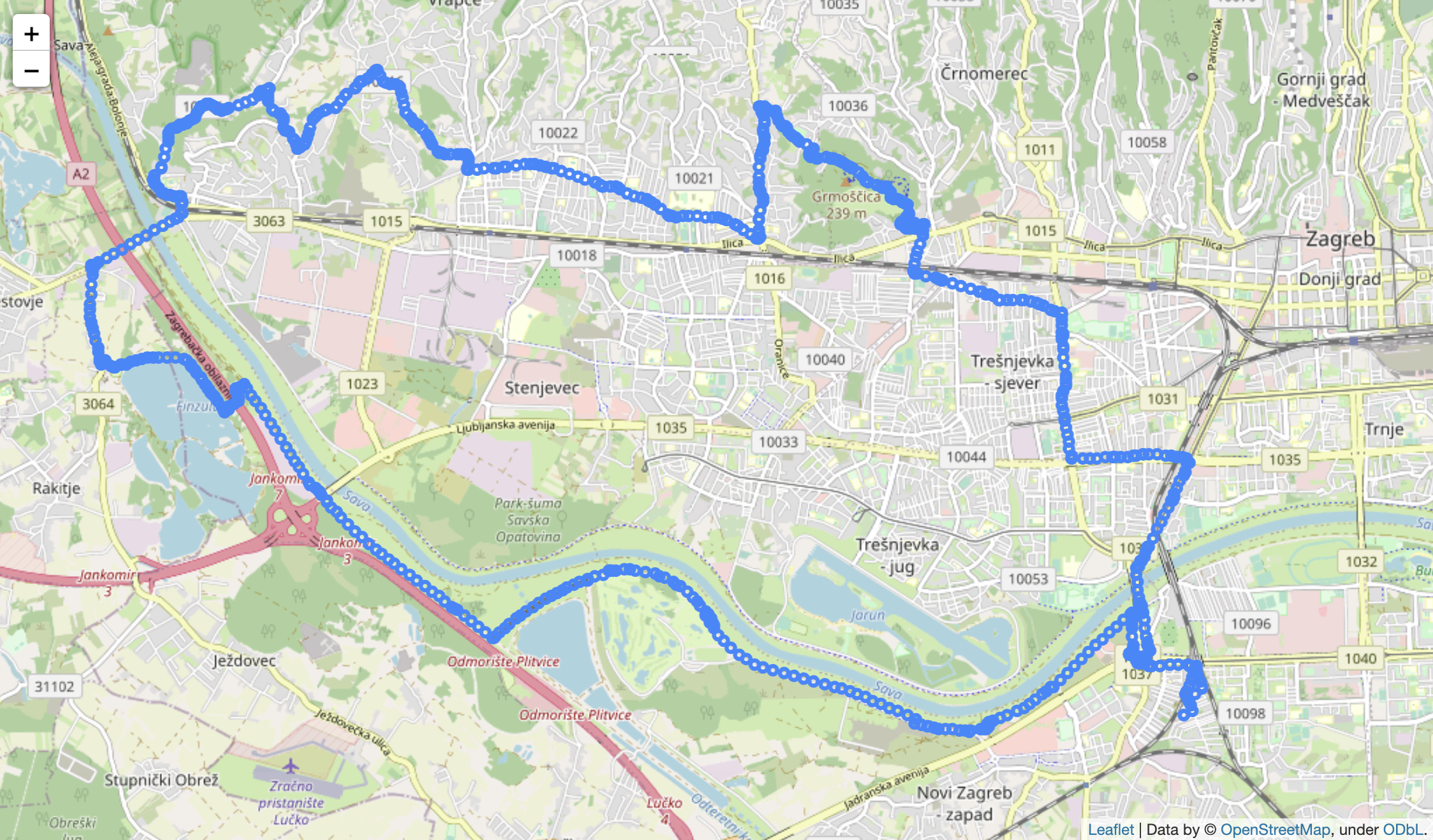 Image 4 - Visualizing Strava route with circle markers (image by author)