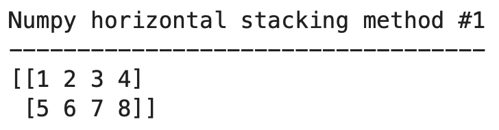 Image 3 - Horizontal stacking in Numpy (1) (image by author)